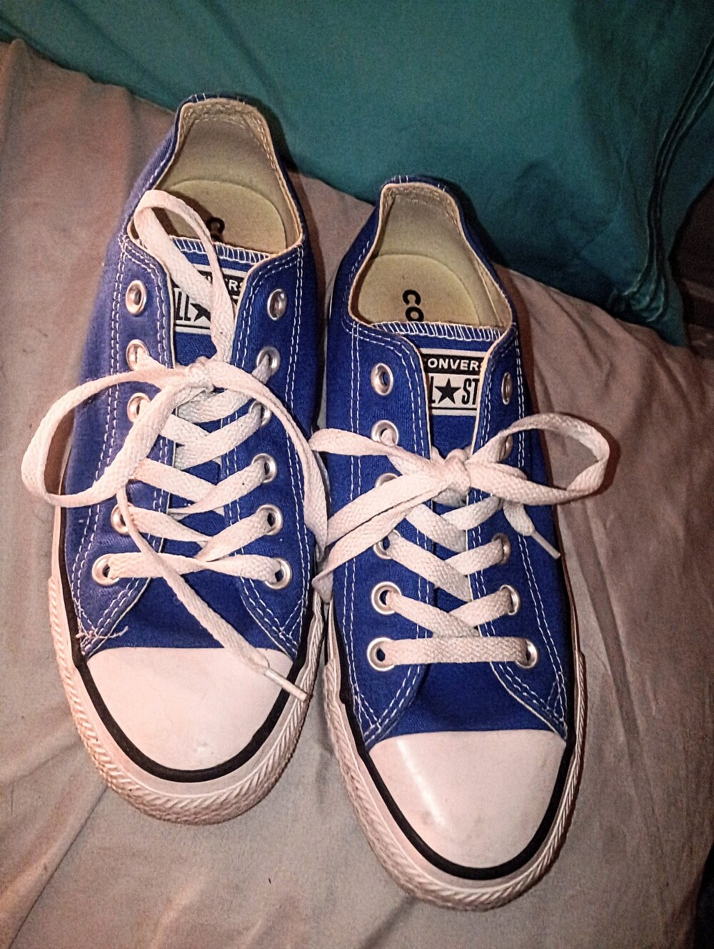 Converse Unisex Excellent Used Shape Bright Royal Blue Lace Up Chuck Taylor